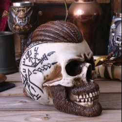 Ragnar Viking Skull Ornament 16cm