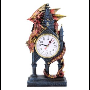 Red Dragon Gothic Fantasy Time Guardian Clock