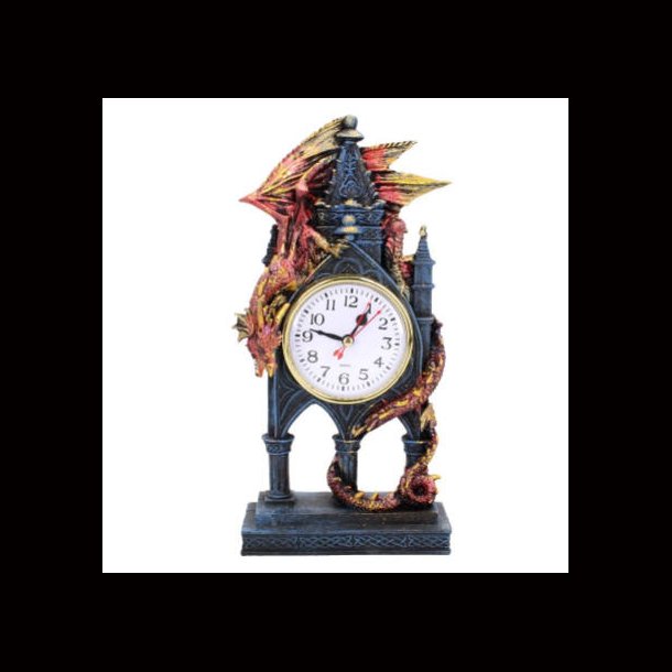 Red Dragon Gothic Fantasy Time Guardian Clock