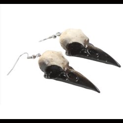 Crow skull dangle earrings