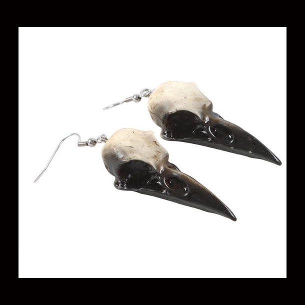 Crow skull dangle earrings