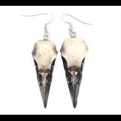 Crow skull dangle earrings