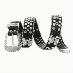 Rhinestone Women's Skull and Crossbones Belt
