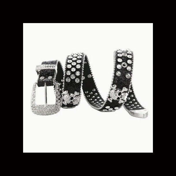 Rhinestone Women's Skull and Crossbones Belt