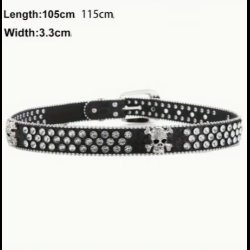Rhinestone Women's Skull and Crossbones Belt