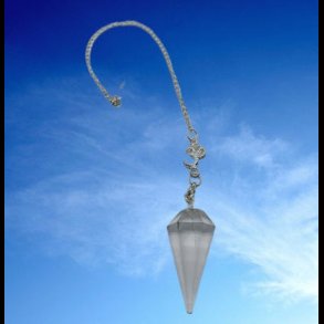 Rock Crystal Pendulum crystal faceted with OM chain