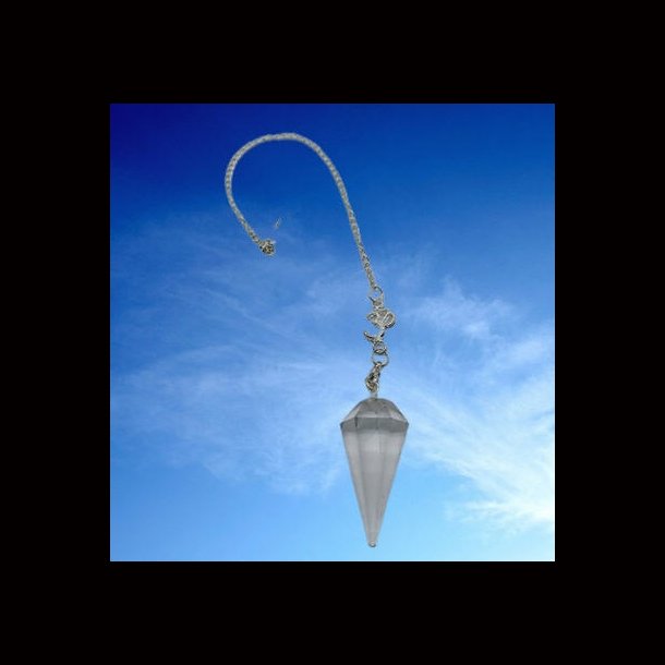 Rock Crystal Pendulum crystal faceted with OM chain