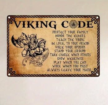 Rustic Viking Code Sign - Forskelige Ting - darkwolfgothic