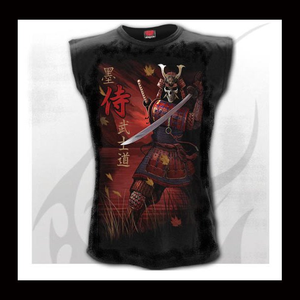 Samurai  Sleeveless T-Shirt Black