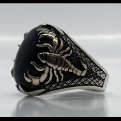 Scorpion Black stone ring