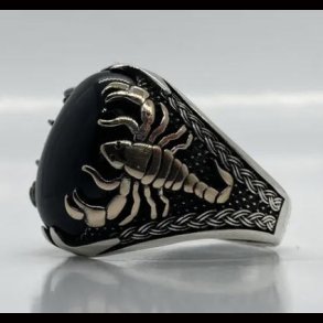 Scorpion Black stone ring