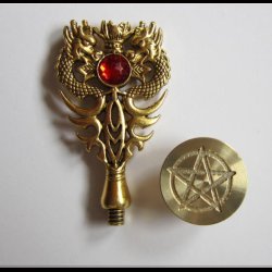 Seal stamp dragon with pentagram