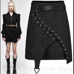 Serpentine  Gothic black mini skirt  by Punk Rave