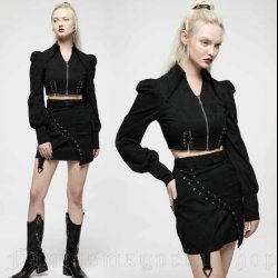Serpentine  Gothic black mini skirt  by Punk Rave