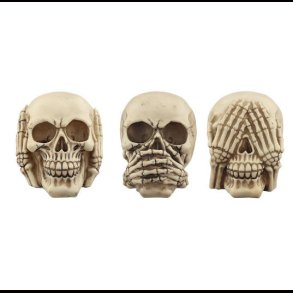Set of 3 Hear No Speak No See No Evil Skulls