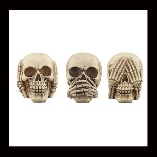 Set of 3 Hear No Speak No See No Evil Skulls