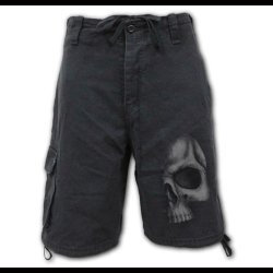 'Shadow Skull Vintage Long Cargo Shorts From Spiral Direct