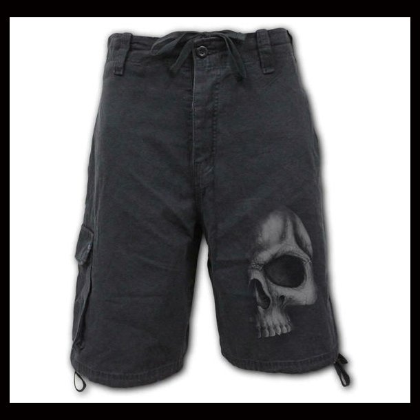 'Shadow Skull Vintage Long Cargo Shorts From Spiral Direct