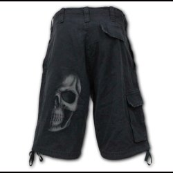 'Shadow Skull Vintage Long Cargo Shorts From Spiral Direct