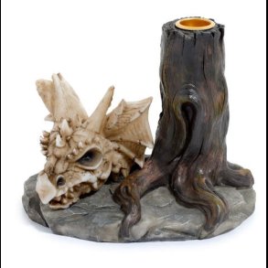 Shadows of Darkness Dragon Skull Candlestick Candle Holder