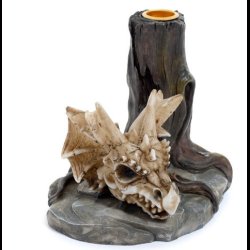 Shadows of Darkness Dragon Skull Candlestick Candle Holder