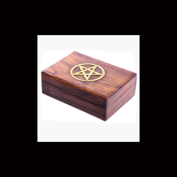 Mango Wood Trinkit Box with Pentagram inlay