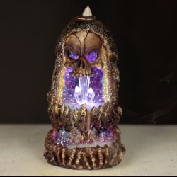 Skull Crystal Cave LED Backflow Incense Burner