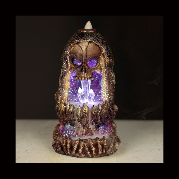 Skull Crystal Cave LED Backflow Incense Burner