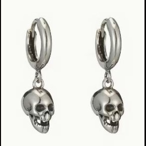 Skull Pendant Hoop Earrings