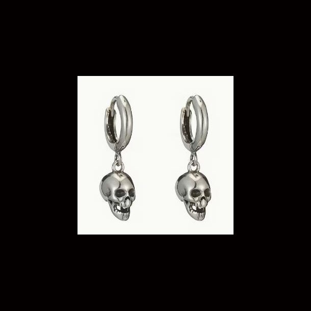 Skull Pendant Hoop Earrings