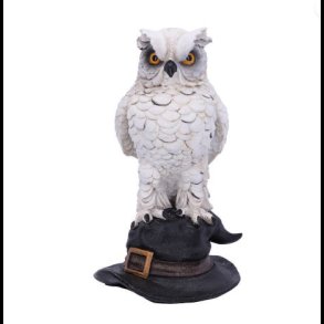 Soren White Owl on a Witches Hat 