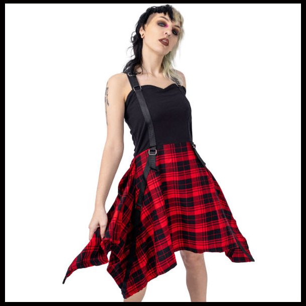 Spectral Dress Black Red Tartan by Chemical