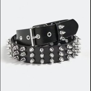 Spike Rivet Black Leather Belt