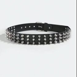 Spike Rivet Black Leather Belt