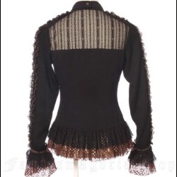 Steampunk and Gothic black long-sleeved blouse