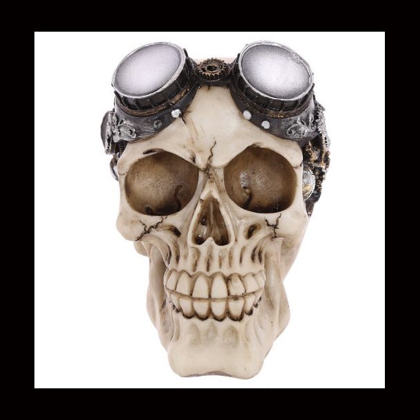 Steampunk Style Skull Decoration with Goggles