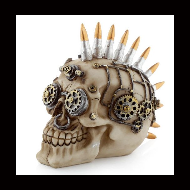 Steampunk Style Skull with Bullet Mohican