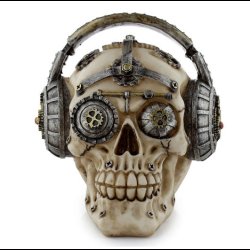 Steampunk Style Skull with Headphones