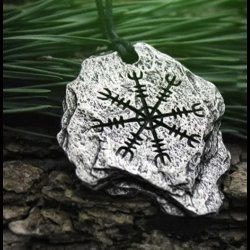 Stone Shape Viking Compass Pendant