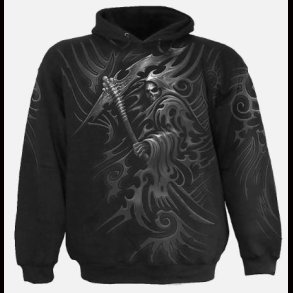 Tribal Reaper Wrap - Allover Hoody Black