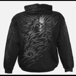 Tribal Reaper Wrap - Allover Hoody Black