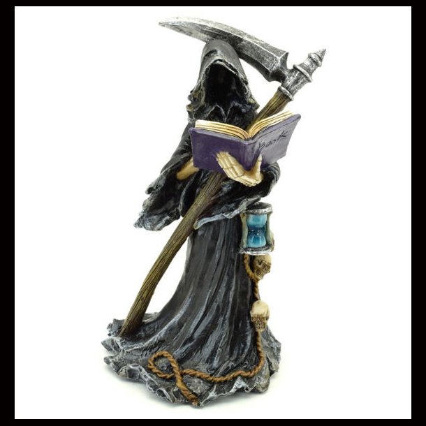 The Reaper Figurine with Book of the Dead &amp; Scythe