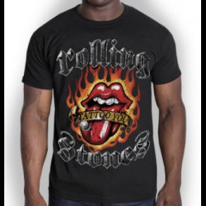 The Rolling Stones Unisex T-Shirt: Flaming Tattoo Tongue