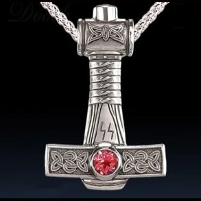 Thor's Hammer Mjolnir Pendant Necklace with Chain