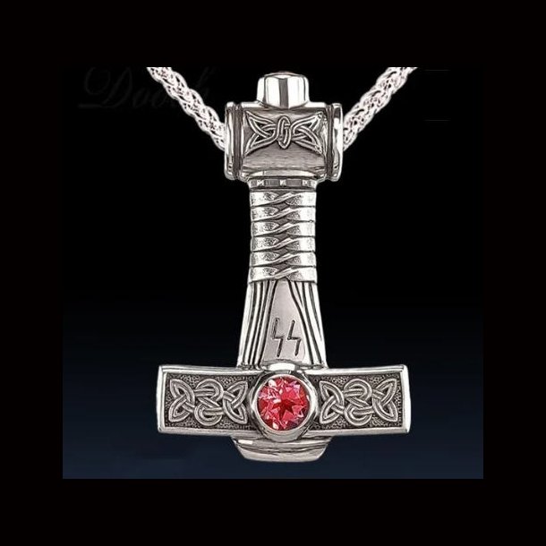 Thor's Hammer Mjolnir Pendant Necklace with Chain