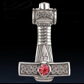 Thor's Hammer Mjolnir Pendant Necklace Leather Cord