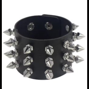 Three Row Spiked Rivet Bracelet