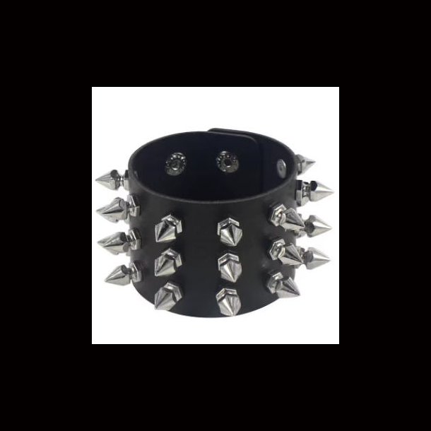 Three Row Spiked Rivet Bracelet