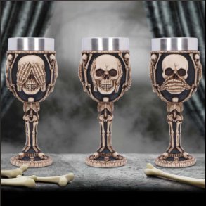 Three Wise Skeletons Single Goblet 20cm