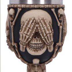 Three Wise Skeleton Goblet 20cm